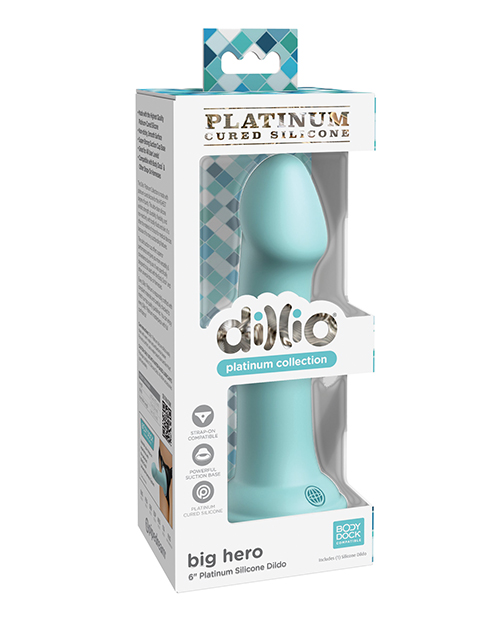 Dillio Platinum 6&Prime; Big Hero Silicone Dildo – Teal