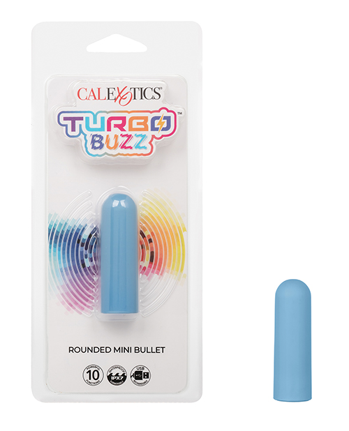 Turbo Buzz Rounded Mini Bullet Stimulator – Blue