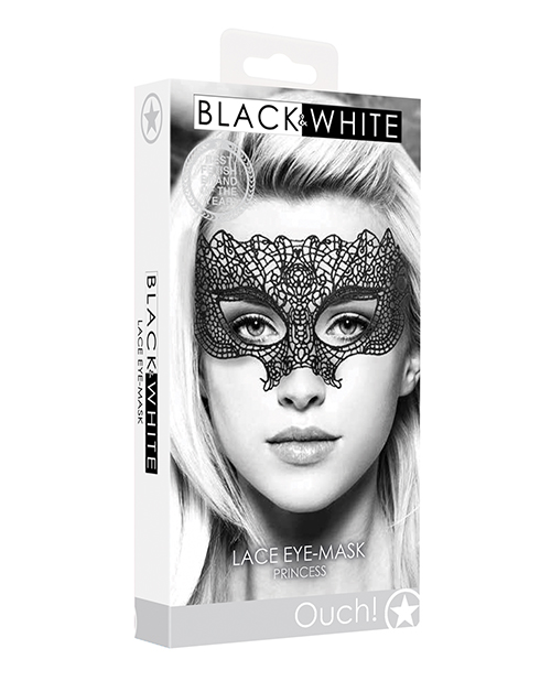 Shots Ouch Black & White Lace Eye Mask – Princess Black