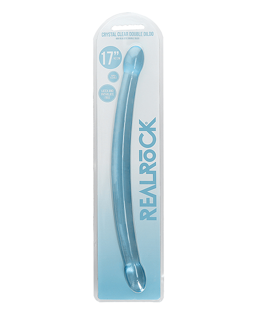 Shots RealRock Crystal Clear 17&Prime; Double Dildo – Blue