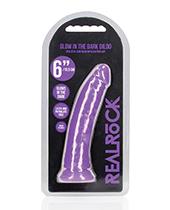 Shots RealRock 6&Prime; Slim Dildo Glow in the Dark – Neon Pink