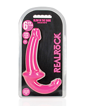 Shots RealRock 6&Prime; Strapless Strap On Glow in the Dark – Neon Pink