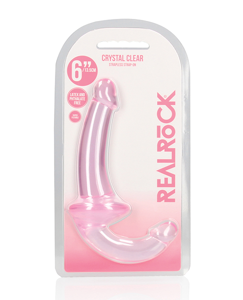 Shots RealRock Crystal Clear 6&Prime; Strapless Strap-On – Pink