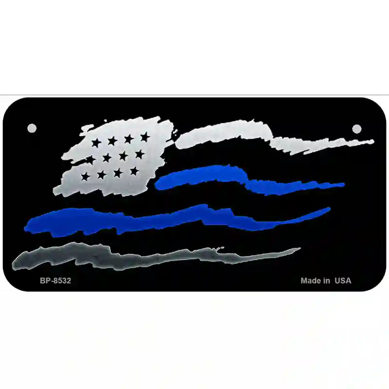 American Flag Thin Blue Line Metal Novelty License Plate - Picture 6 of 15