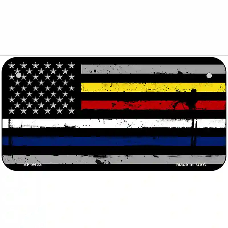 American Flag Police / Fire / EMS Novelty Metal License Plate - Picture 6 of 10