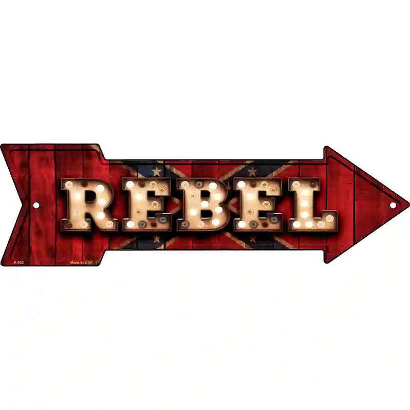Rebel Dummy Decorative Bulb Lettering Novelty Metal Arrow Sign - Picture 6 of 6