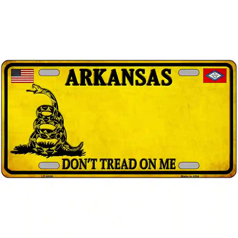 Arkansas Dont Tread On Me Metal Novelty License Plate - Picture 7 of 10