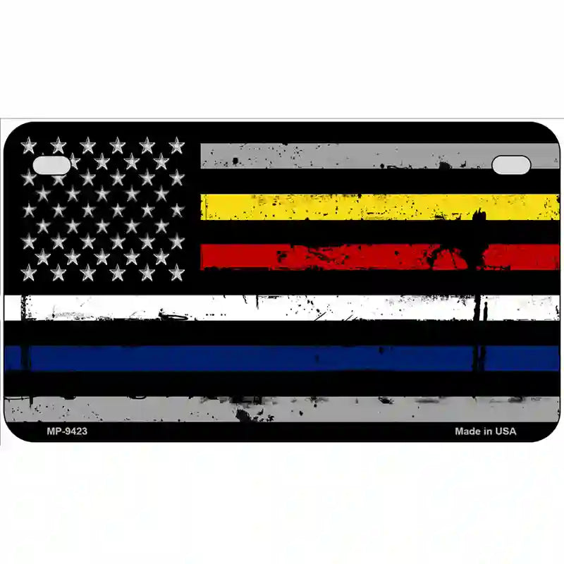 American Flag Police / Fire / EMS Novelty Metal License Plate - Picture 10 of 10