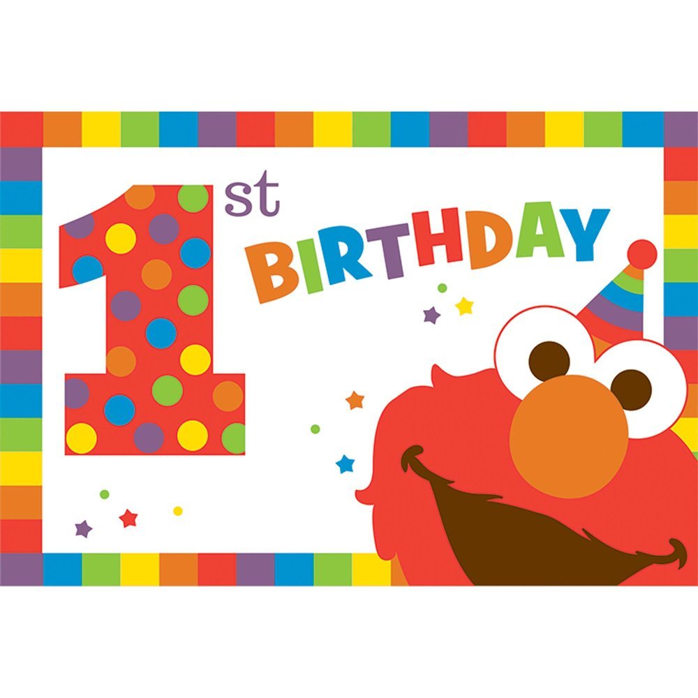 Sesame Street Elmo 1st Birthday Party Invitations With Envelopes 8