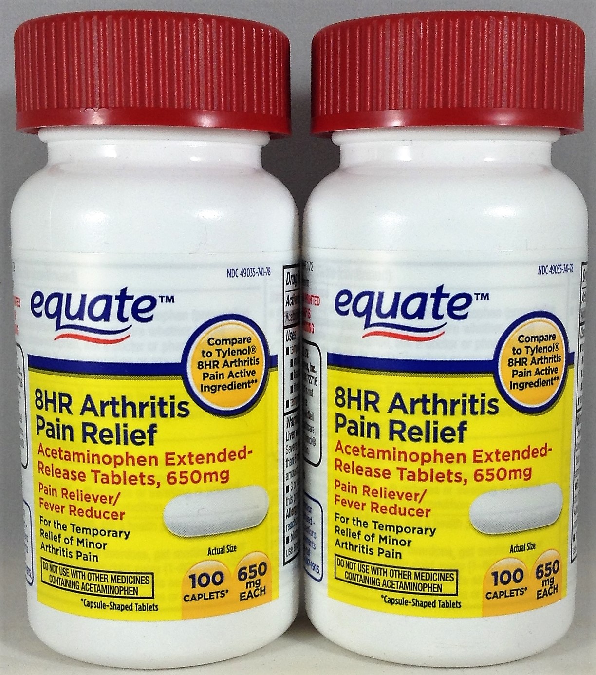 2pk Equate Arthritis Pain Relief Acetaminophen Extended Release 650mg