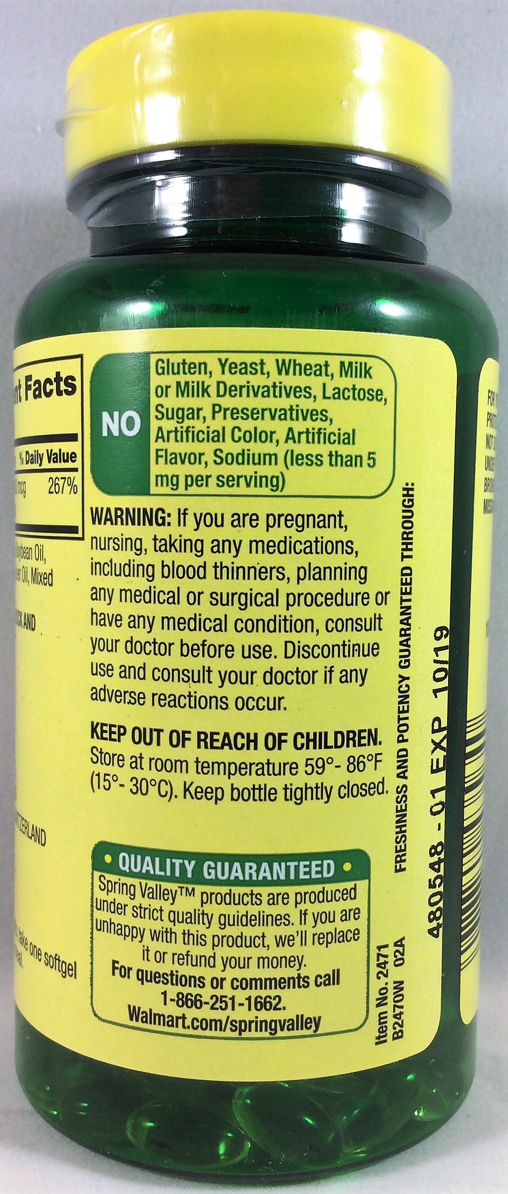 Spring Valley Vitamin A 2400 mcg (8000 I.U.) Supports Immune Health 250 Softgels 78742435640 eBay