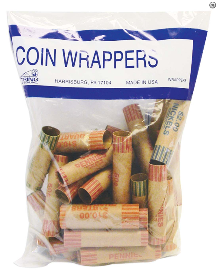 Coin Wrappers Variety Pack 36 Count (9 of Each Coin Type