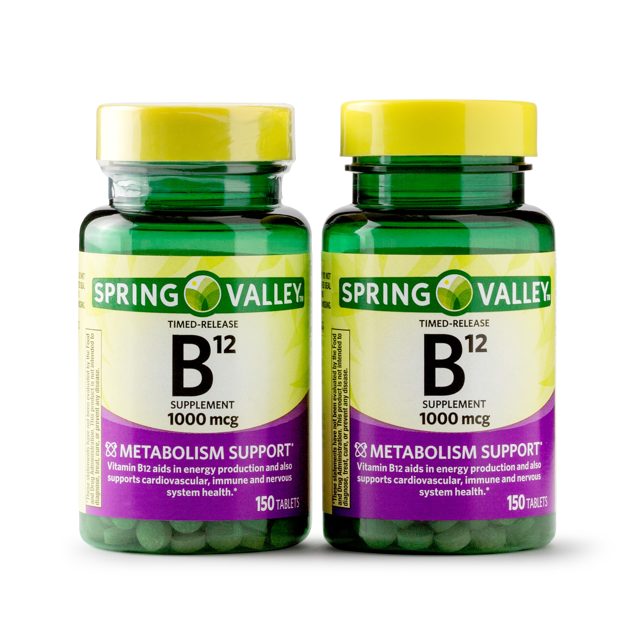 2pk Spring Valley B12 TimedRelease 1000mcg Dietary Supplement 150