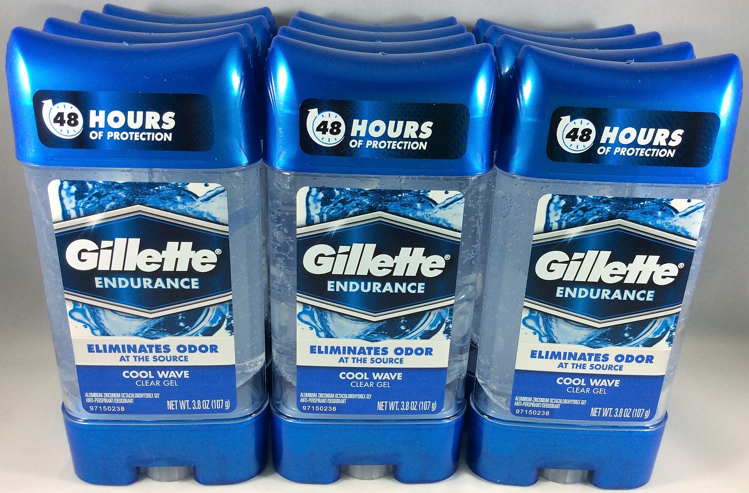 12pk Gillette Endurance Cool Wave Clear Gel AntiPerspirant/Deodorant 3.8oz each 47400662780 eBay