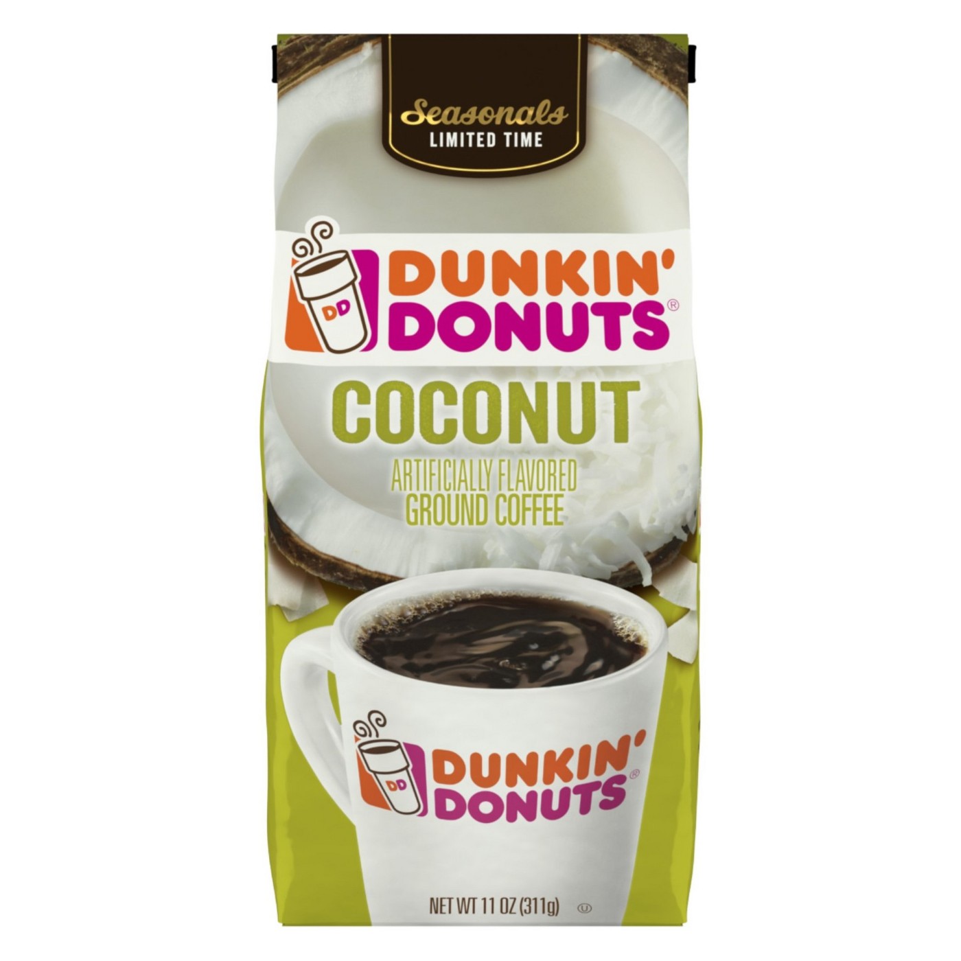 Dunkin Donuts Ground Coffee, Coconut ‑ 11 oz bag eBay