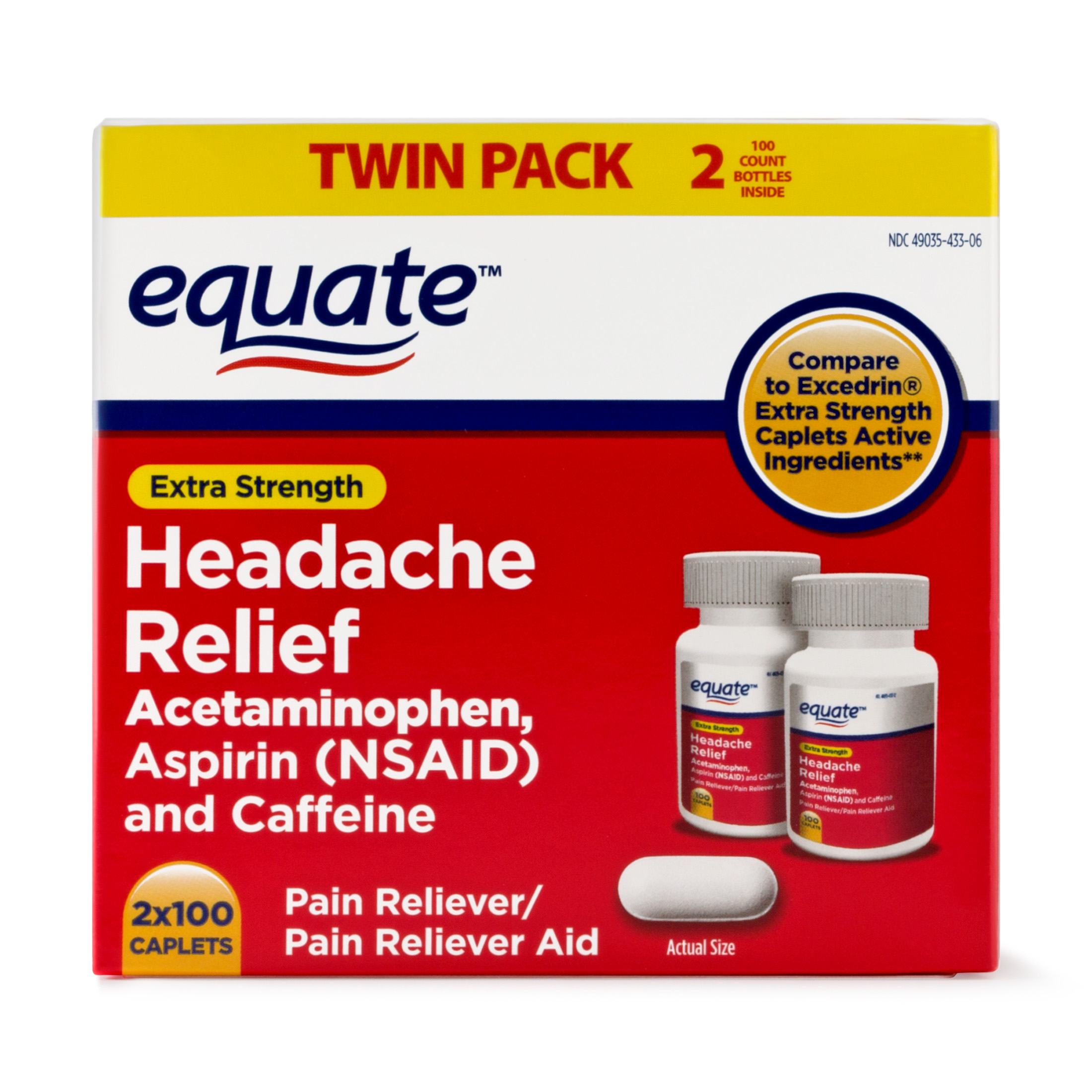 Expiration 5/19 Equate Headache Relief Extra Strength Twin Pack 200