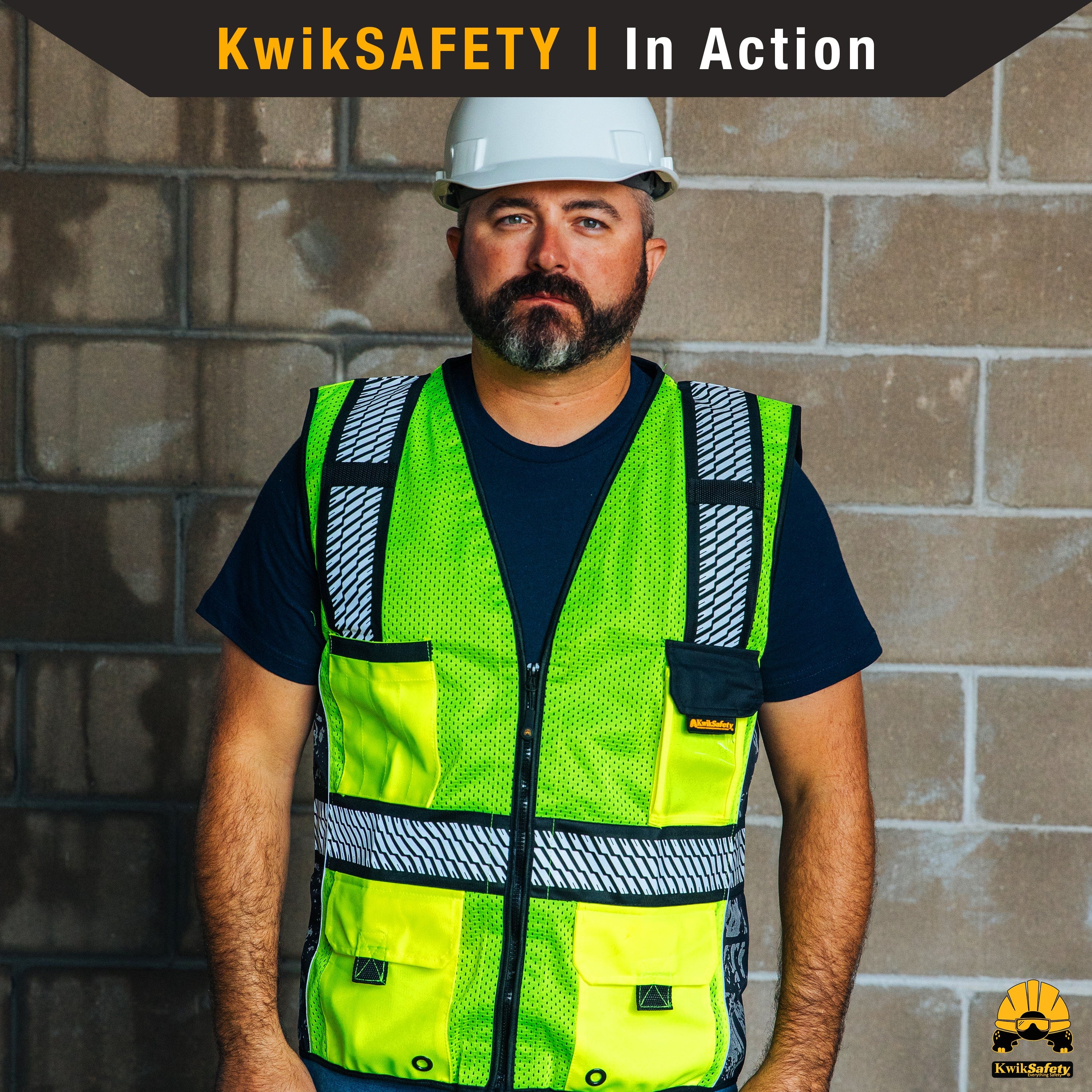 KwikSafety RoadBOSS PREMIUM | LKW Laufflächendesign | Hi Visibility Sicherheitsweste - Bild 8 von 13