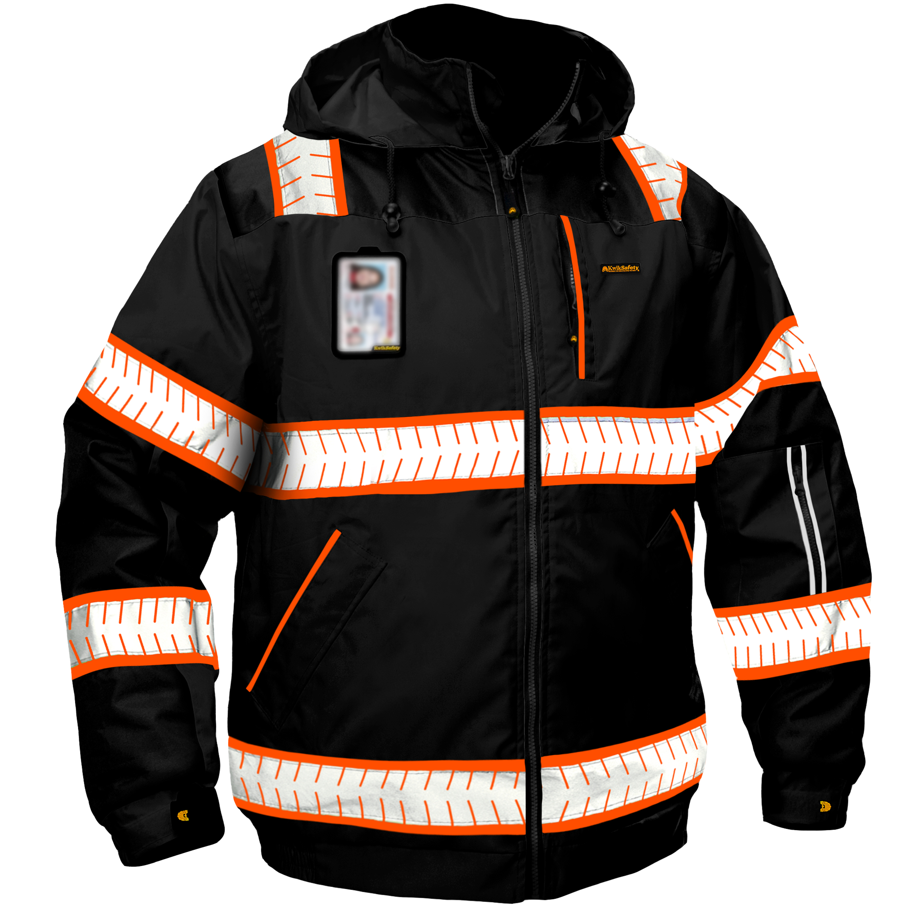 KwikSafety BLACK ENFORCER Bomber Safety Jacket
