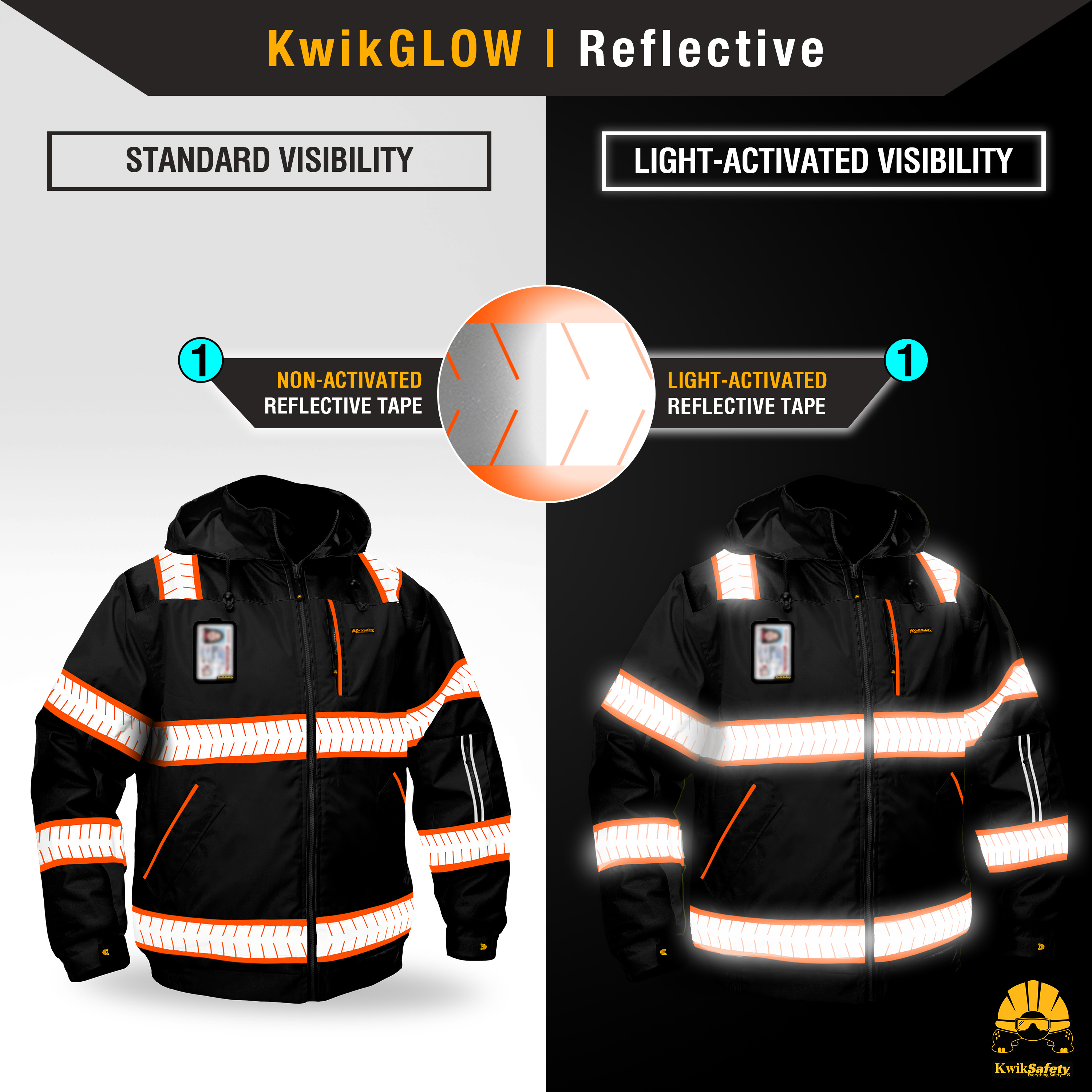KwikSafety BLACK ENFORCER Bomber Safety Jacket