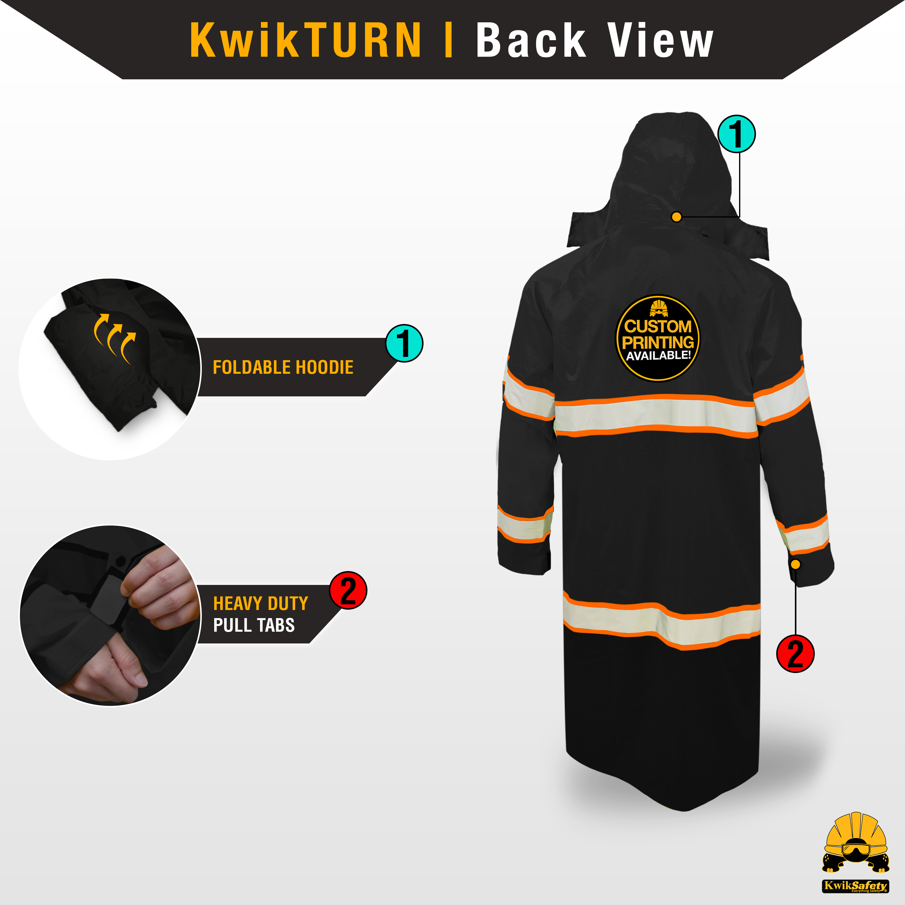 Chaqueta de seguridad KwikSafety TRENCH TORRENT negra - Imagen 38 de 43