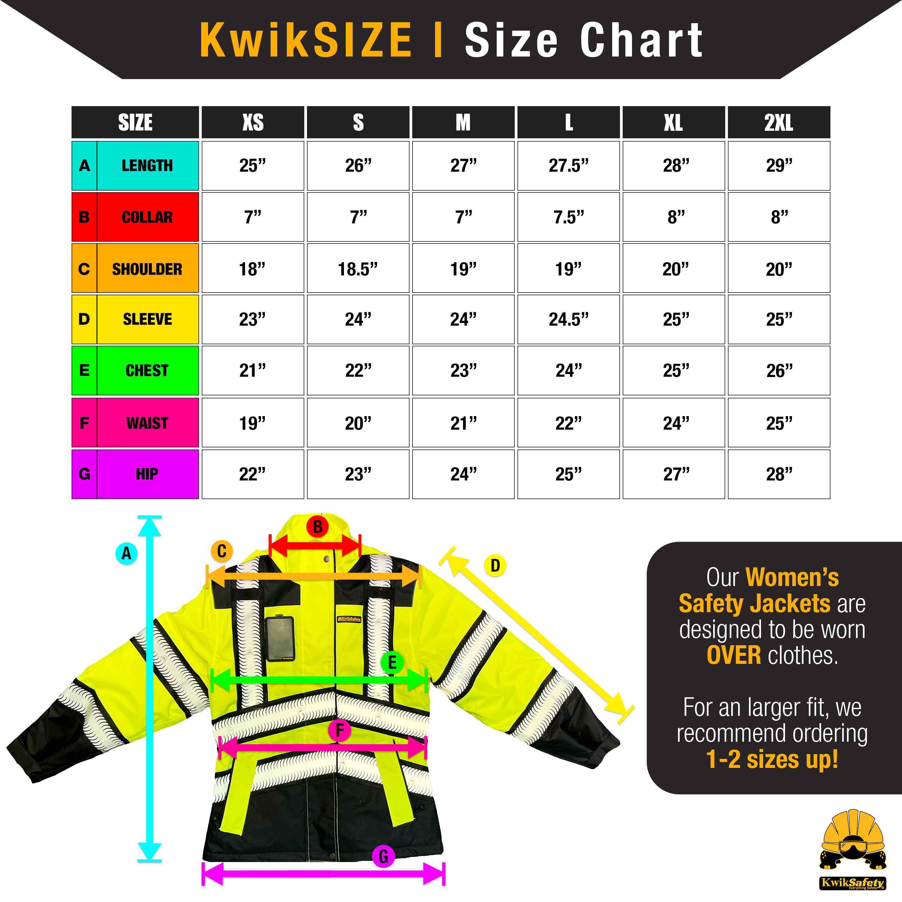 KwikSafety BOMBTRESS Bomber Safety Jacket for Women