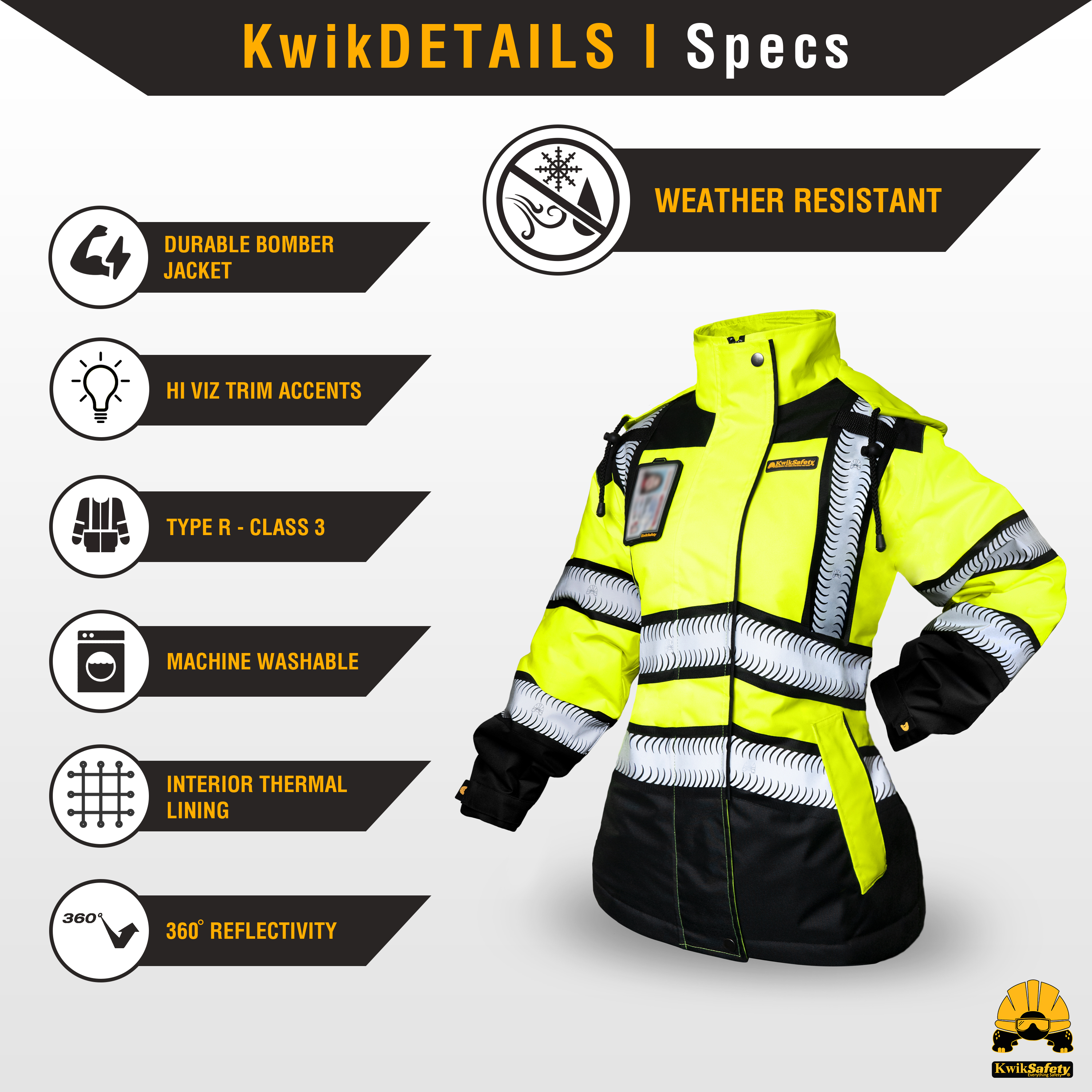 KwikSafety BOMBTRESS Bomber Safety Jacket for Women