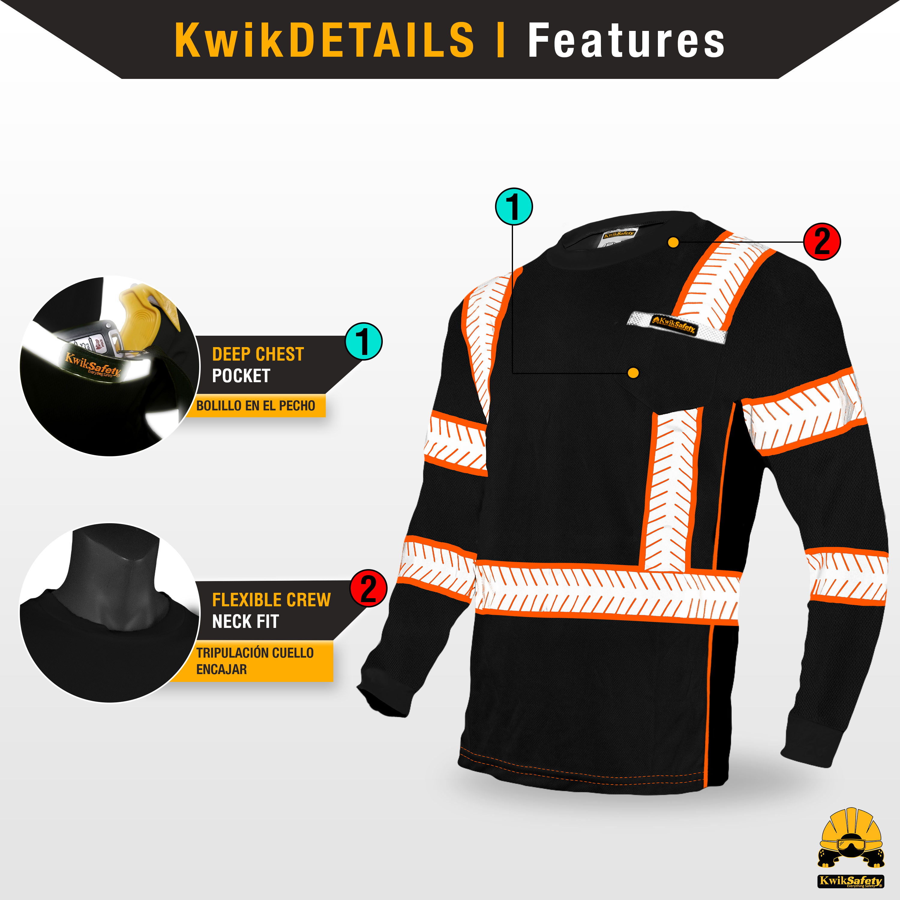 Camisa de seguridad manga larga KwikSafety HOMBRE RENACIMIENTO NEGRO - Imagen 12 de 43