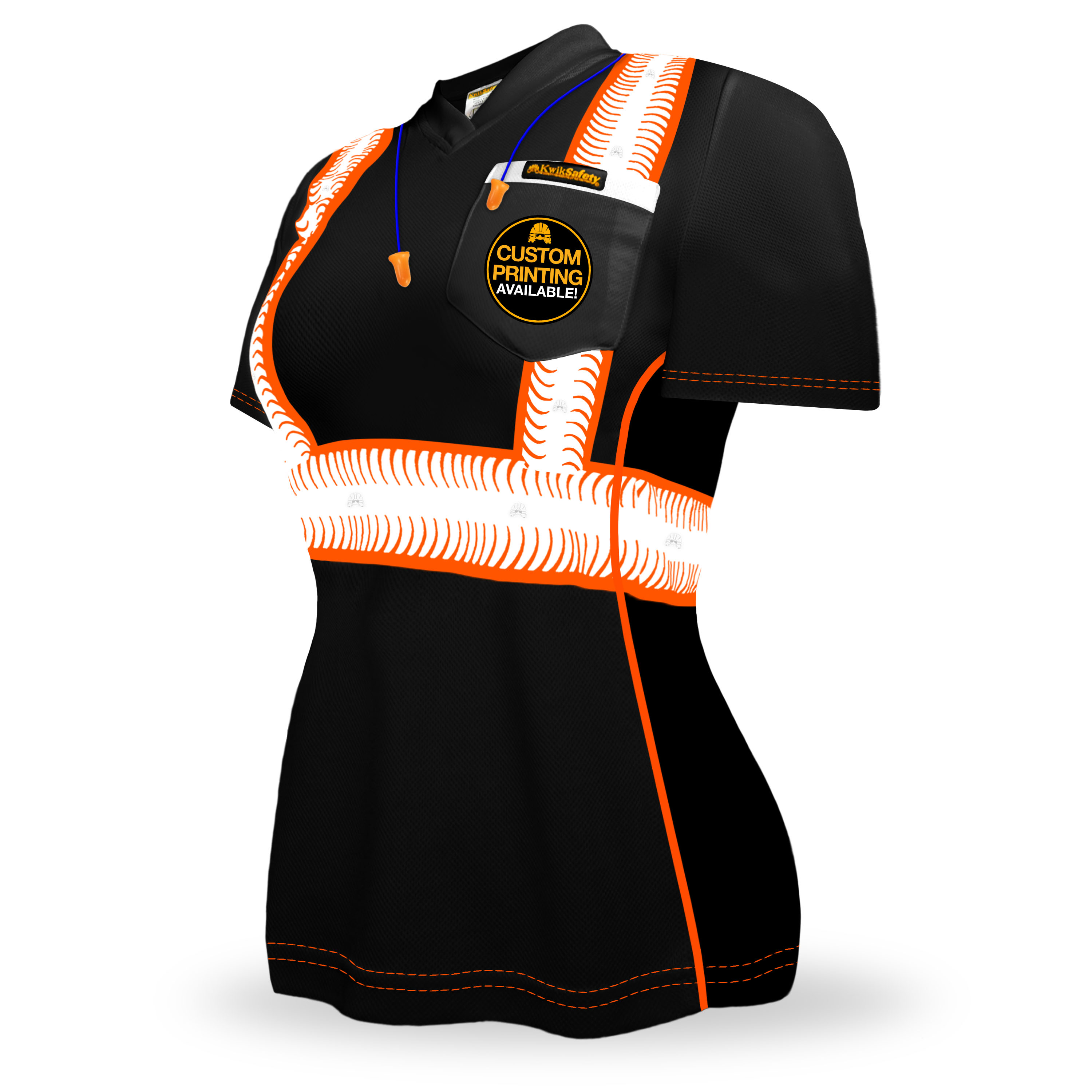 Camisa de seguridad de manga corta para mujer KwikSafety NEGRO VIXEN - Imagen 16 de 43