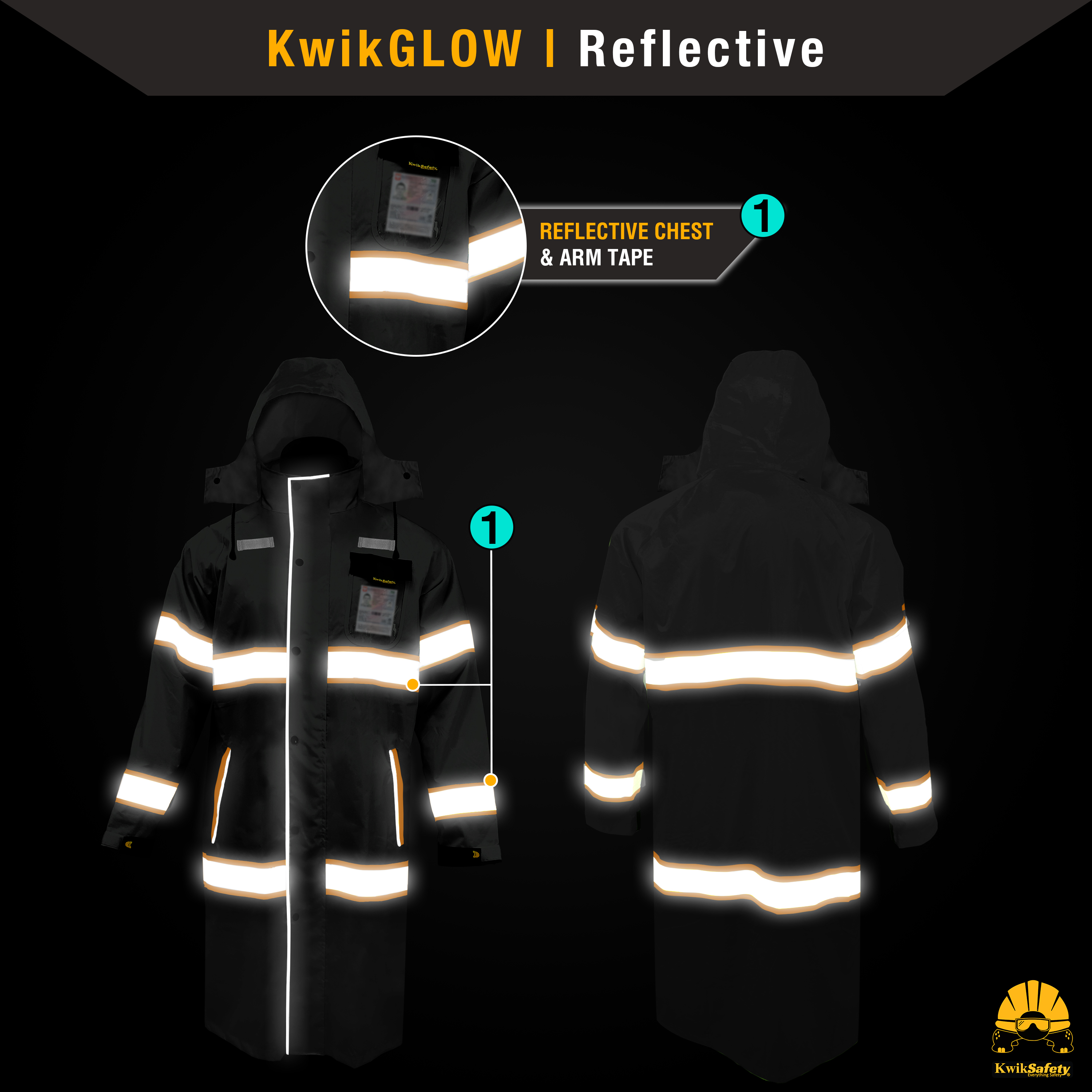 Chaqueta de seguridad KwikSafety TRENCH TORRENT negra - Imagen 32 de 43