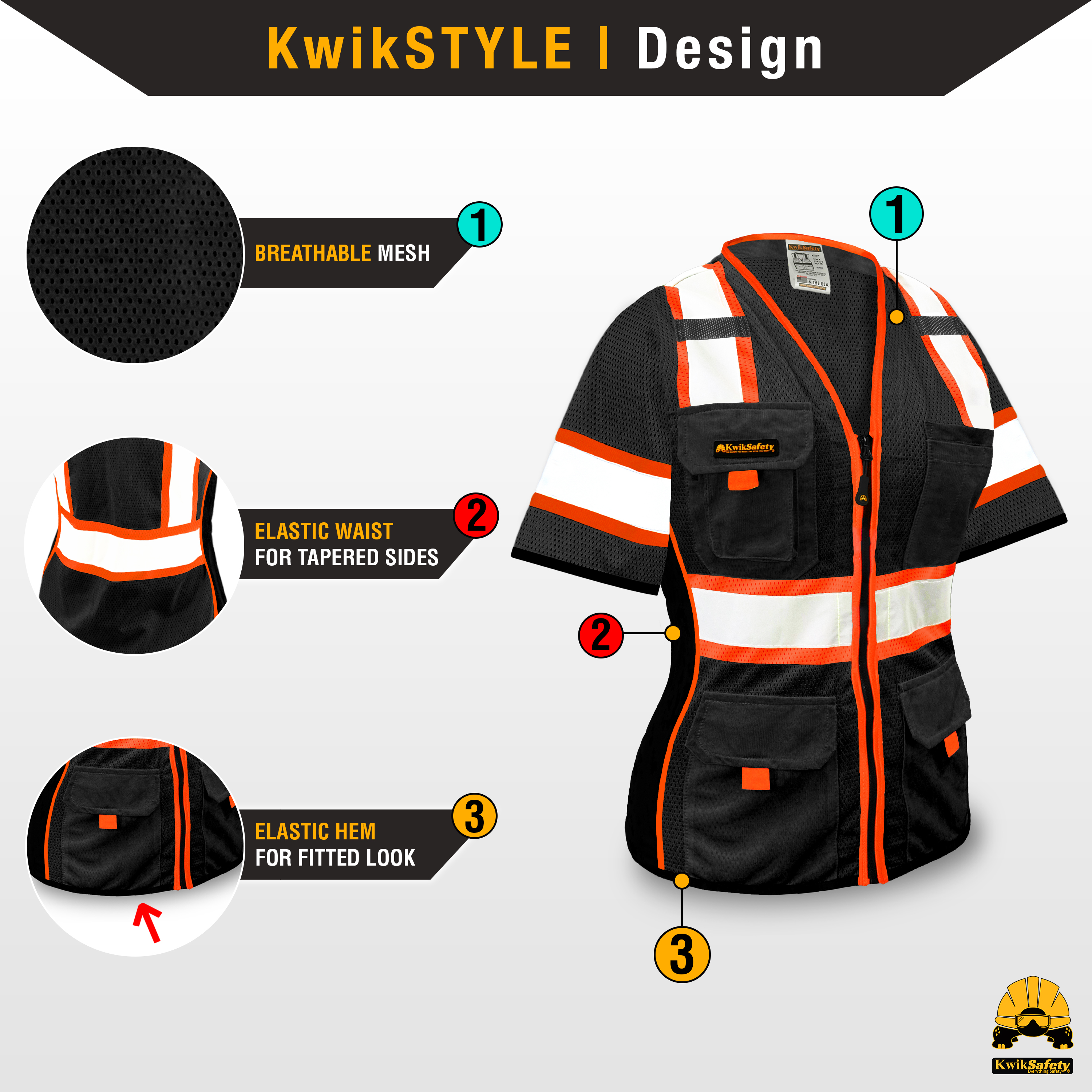 Chaleco de seguridad para mujer KwikSafety BLACK WIDOW (MANGAS) - Imagen 12 de 43