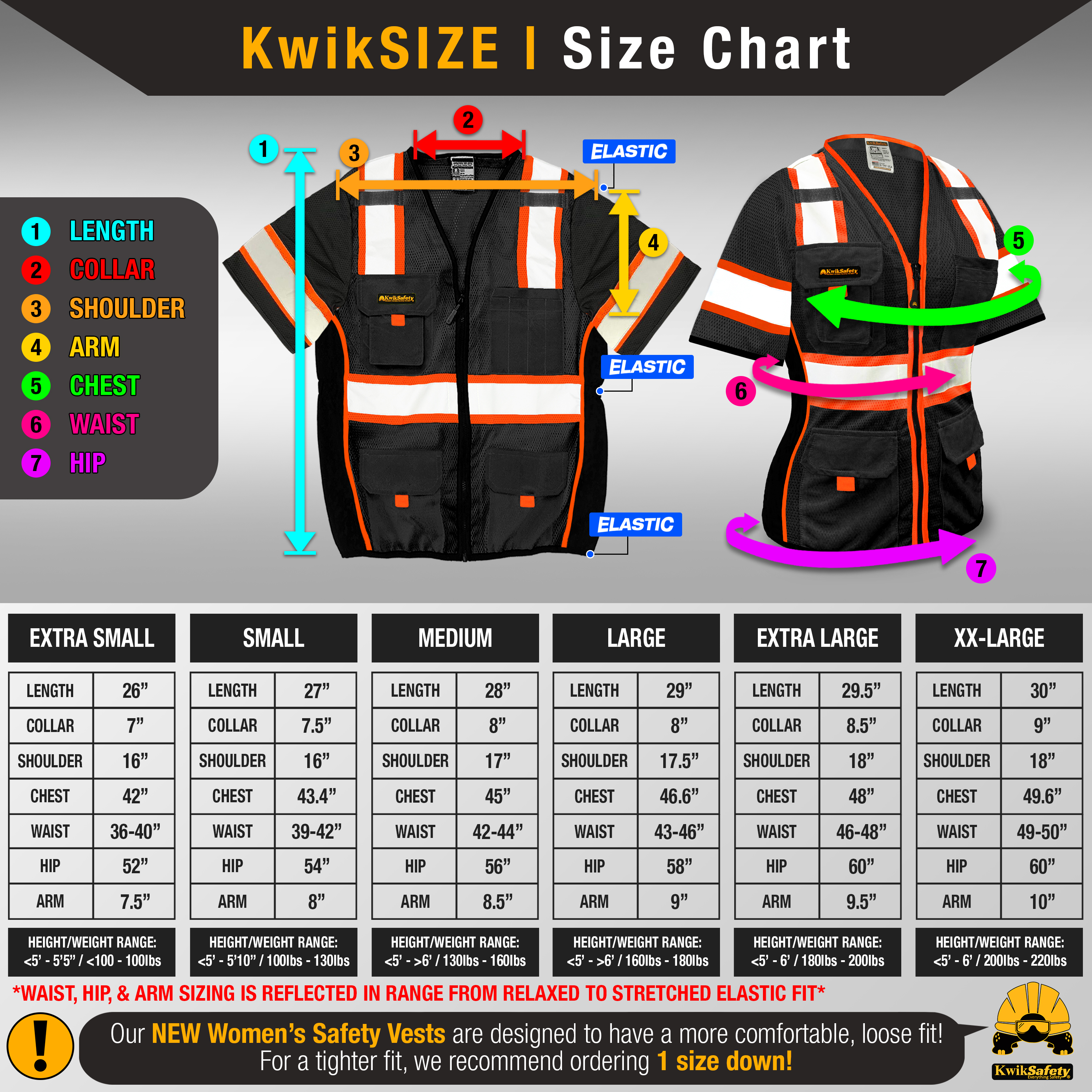 Chaleco de seguridad para mujer KwikSafety BLACK WIDOW (MANGAS) - Imagen 10 de 43