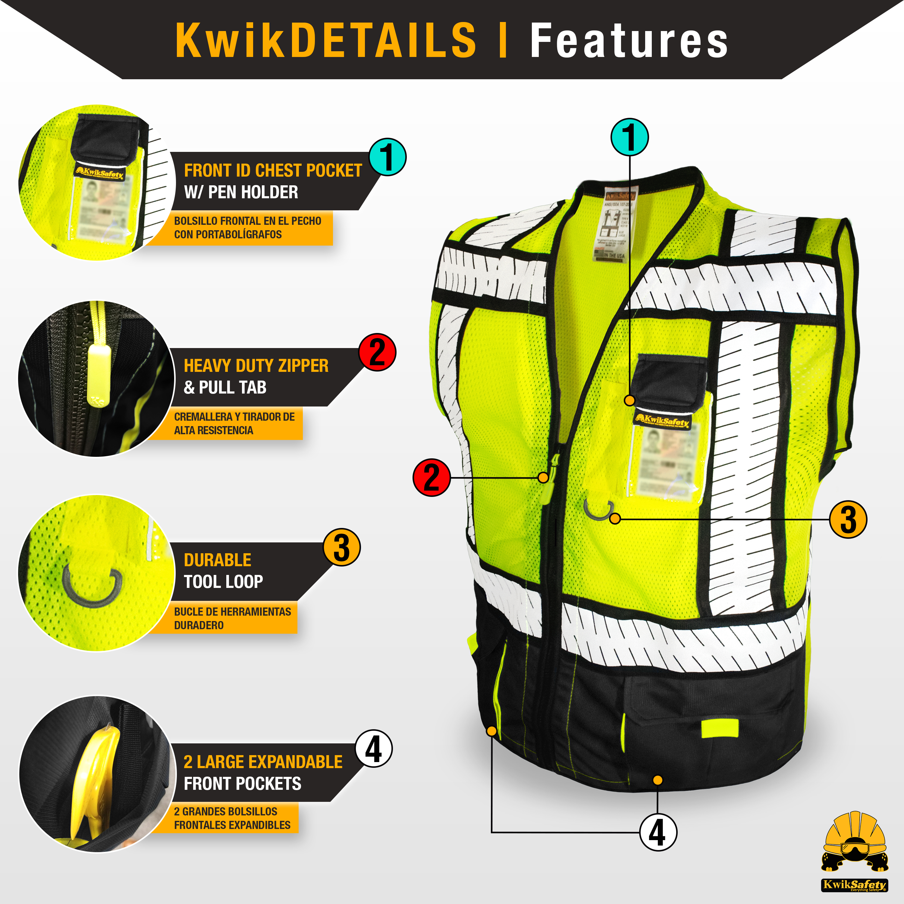 KwikSafety SPECIALIST | ANSI Class 2 Fishbone Safety Vest - Picture 12 of 13