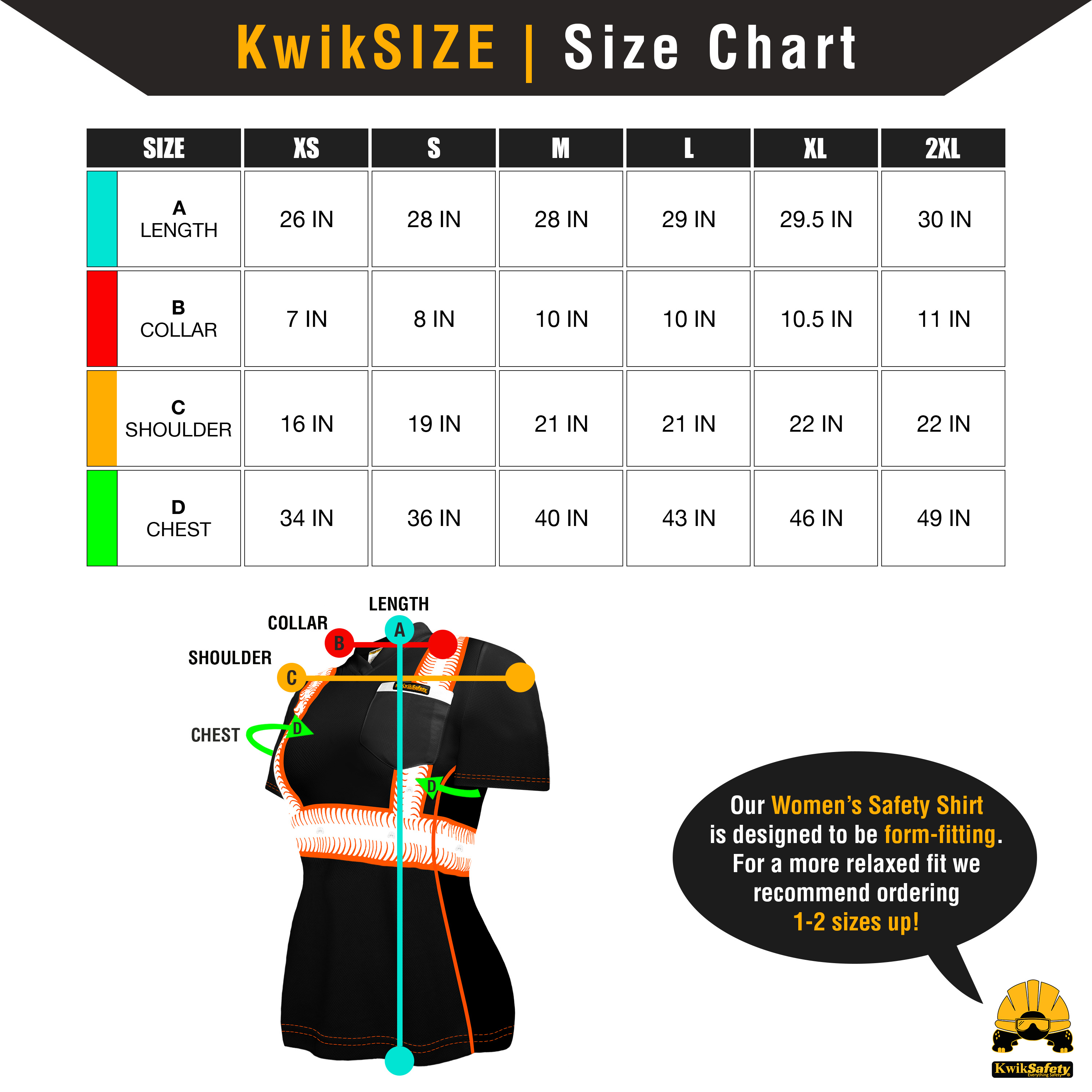 Camisa de seguridad de manga corta para mujer KwikSafety NEGRO VIXEN - Imagen 8 de 43
