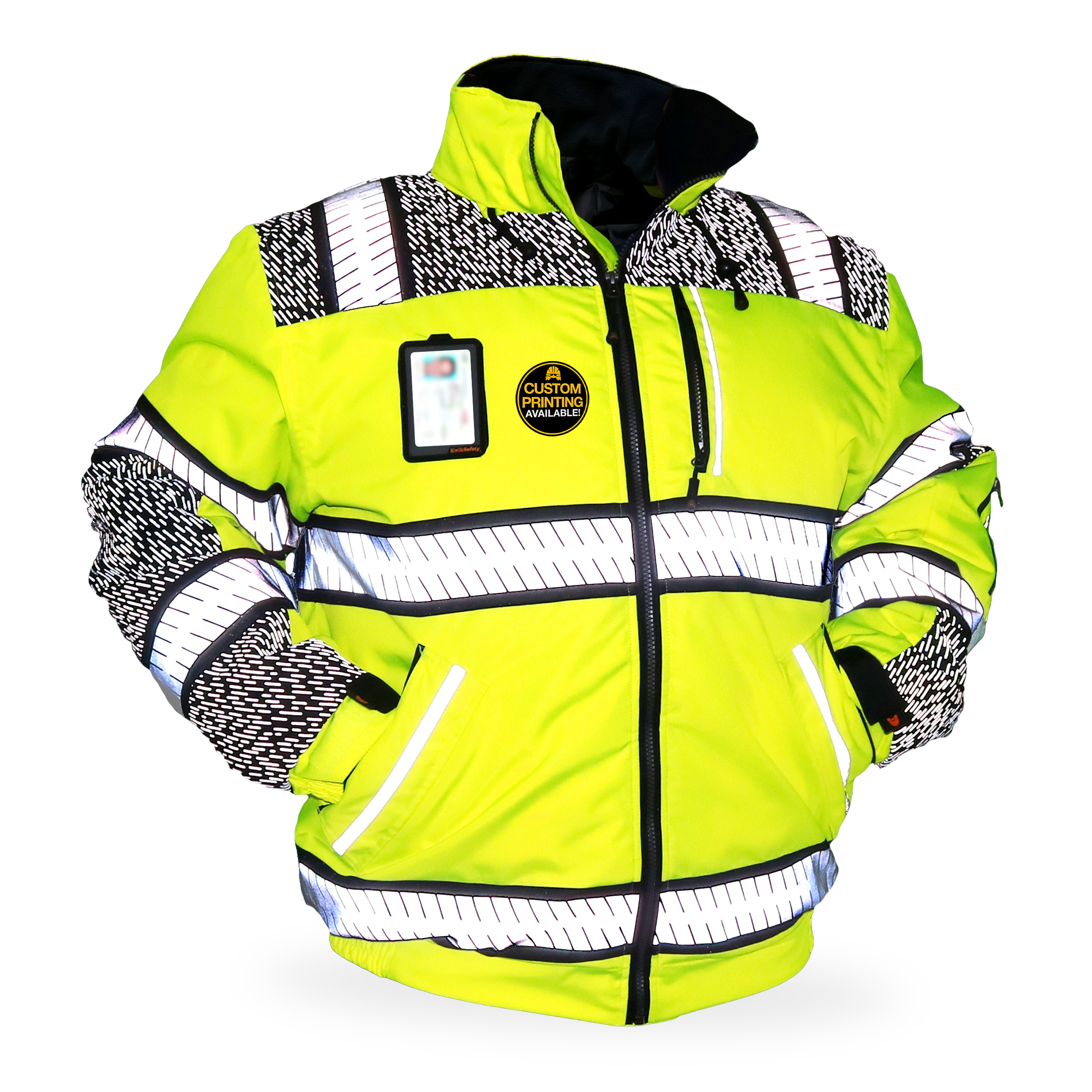 KwikSafety UNIVERSE Class Bomber Safety Jacket ANSI OHSA Hi Vis PPE Gear