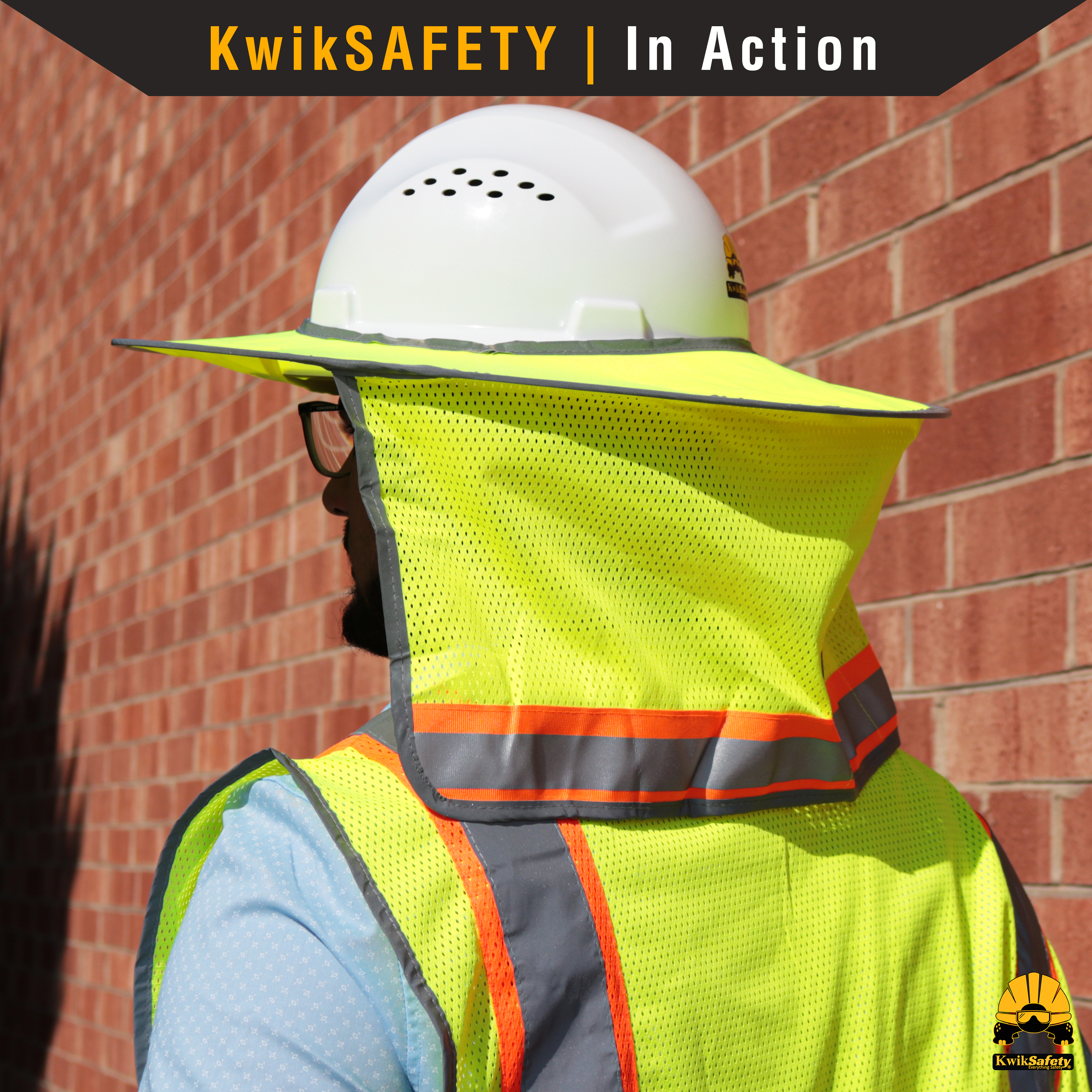 Sombrero Rígido KwikSafety LORD VADER Sombra Completa Alama Alta Vis Malla de Refrigeración Protector Solar - Imagen 15 de 15