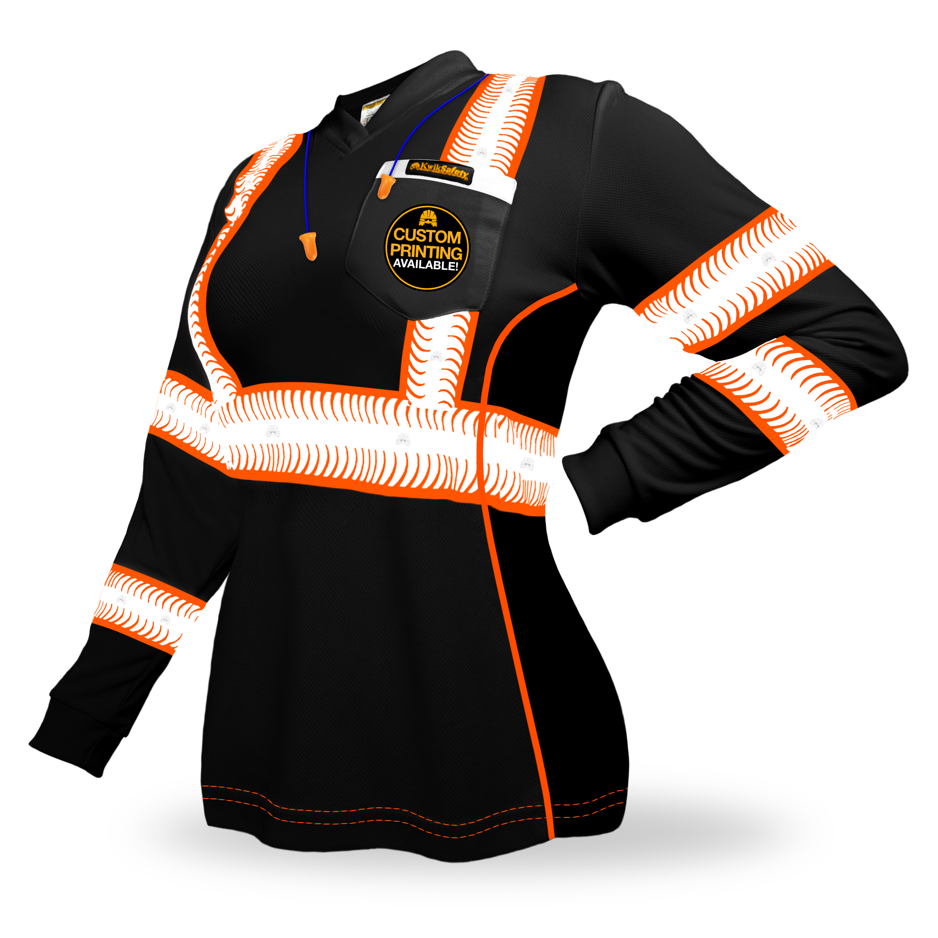 Camisa de seguridad de manga larga para mujer KwikSafety NEGRO VIXEN - Imagen 16 de 43