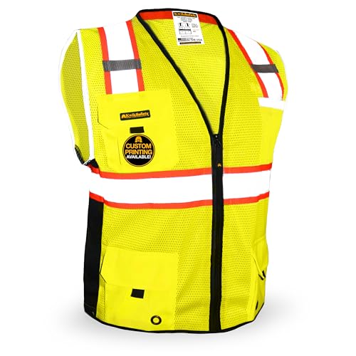KwikSafety BIG KAHUNA Hi Vis reflektierende ANSI PPE Surveyor Klasse 2 Sicherheitsweste - Bild 2 von 25