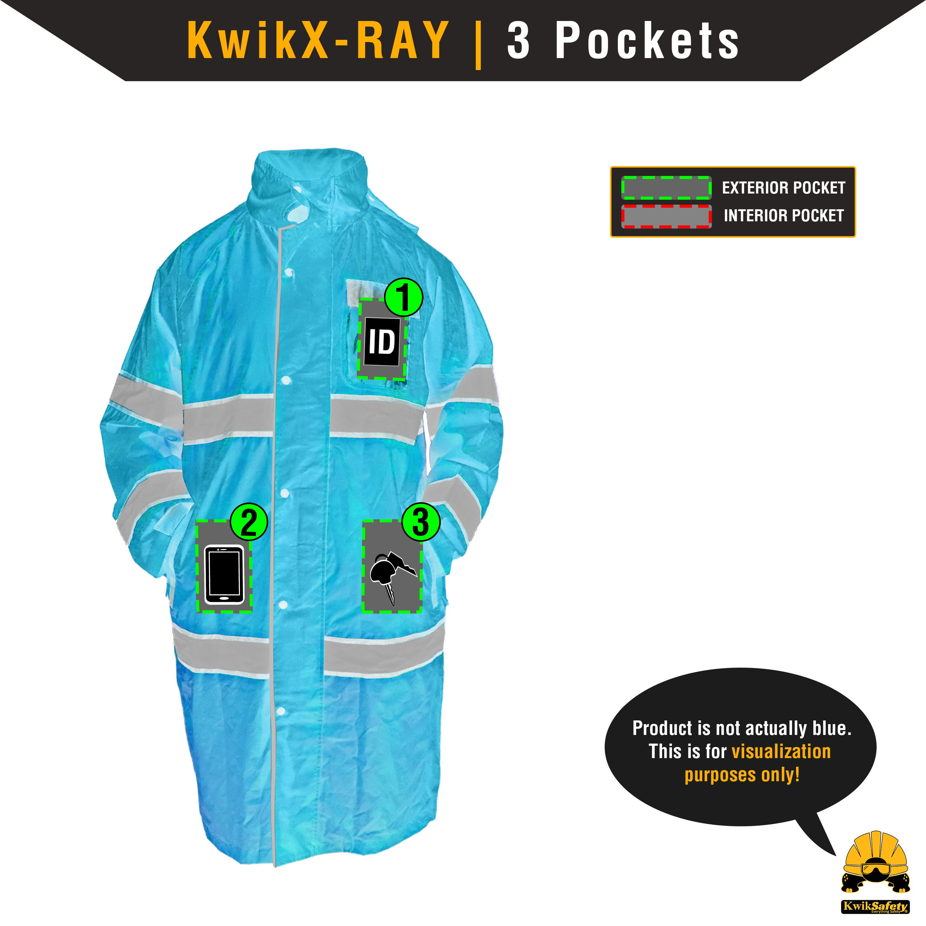 Chaqueta de seguridad KwikSafety TRENCH TORRENT negra - Imagen 7 de 43