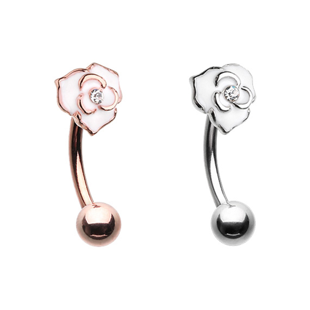 Rose Gold Ariels Seashell Curved Barbell Eyebrow Ring