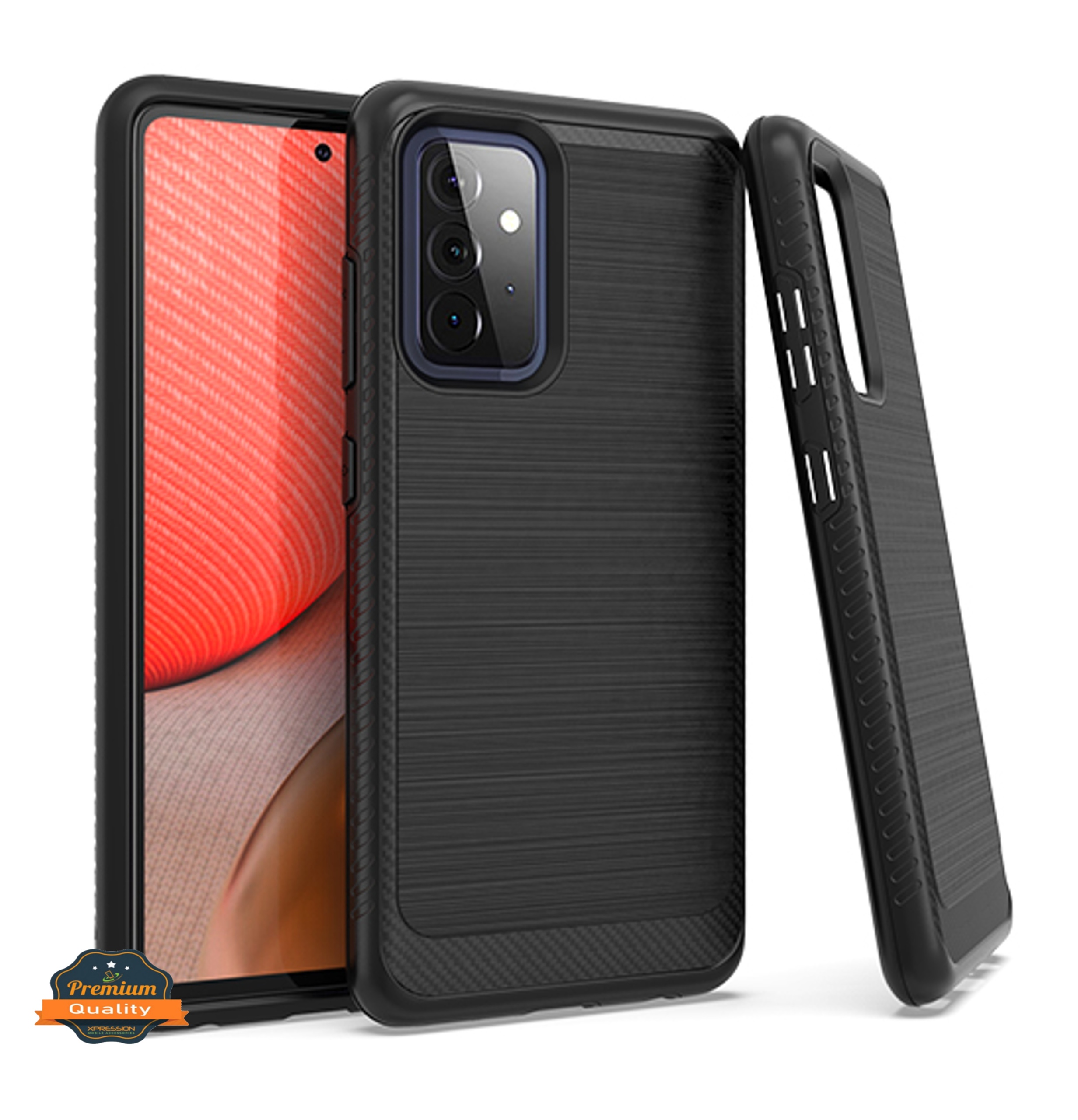 Custodia ammortizzatore robusta in fibra di carbonio texture spazzolata per Boost Mobile Celero 5G - Foto 9 di 35