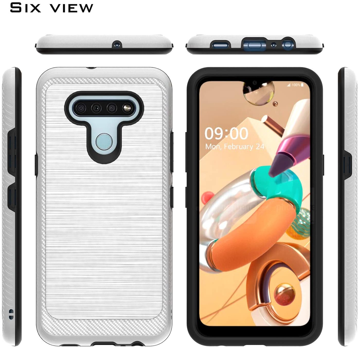 Custodia ammortizzatore robusta in fibra di carbonio texture spazzolata per Boost Mobile Celero 5G - Foto 35 di 35