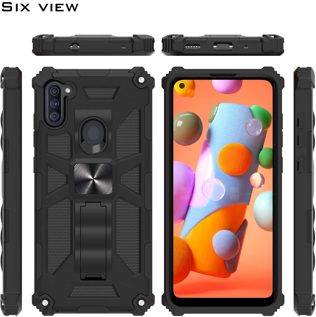 Funda rígida híbrida de doble capa para Boost Mobile Celero 5G con soporte invisible - Imagen 13 de 33