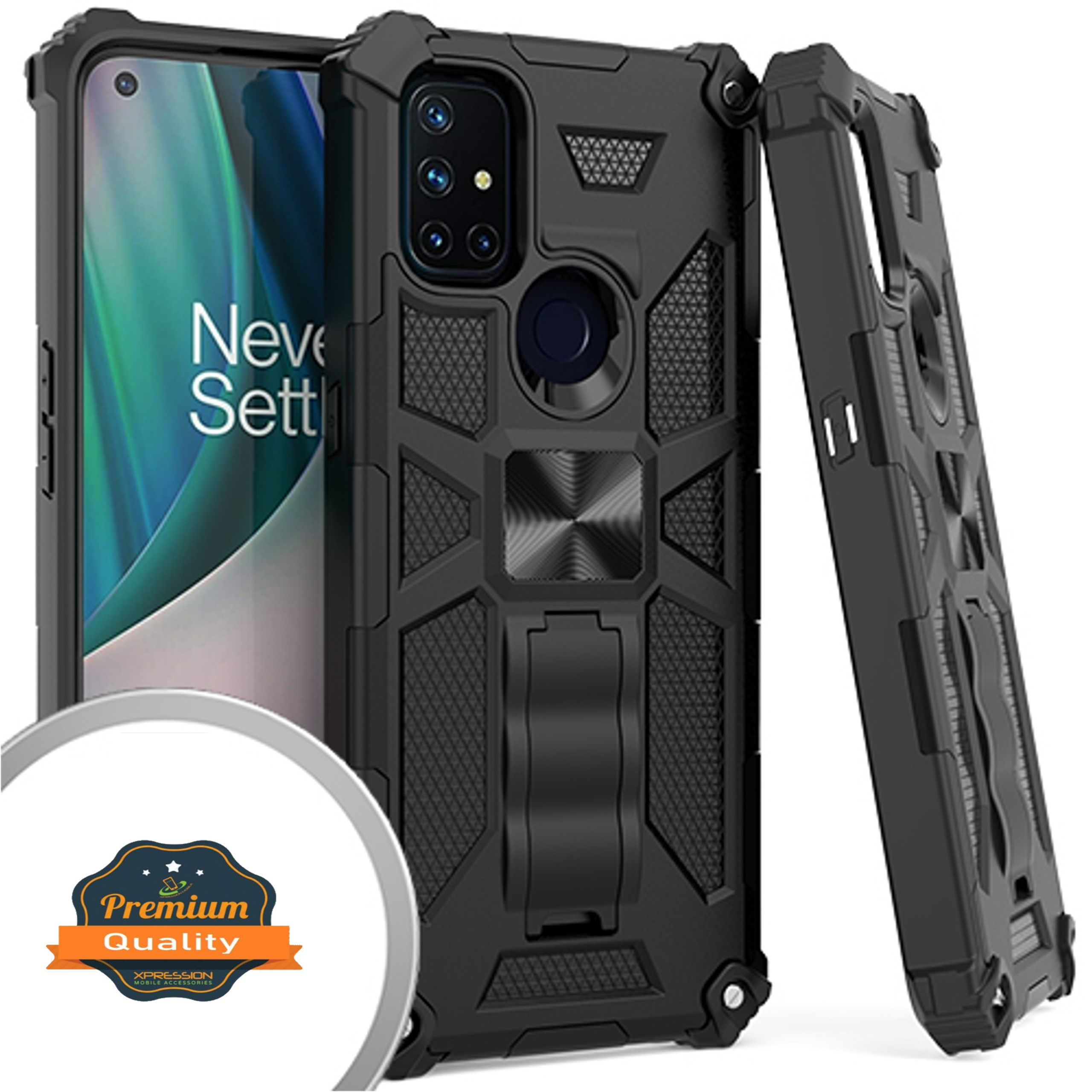 Funda rígida híbrida de doble capa para Boost Mobile Celero 5G con soporte invisible - Imagen 10 de 33