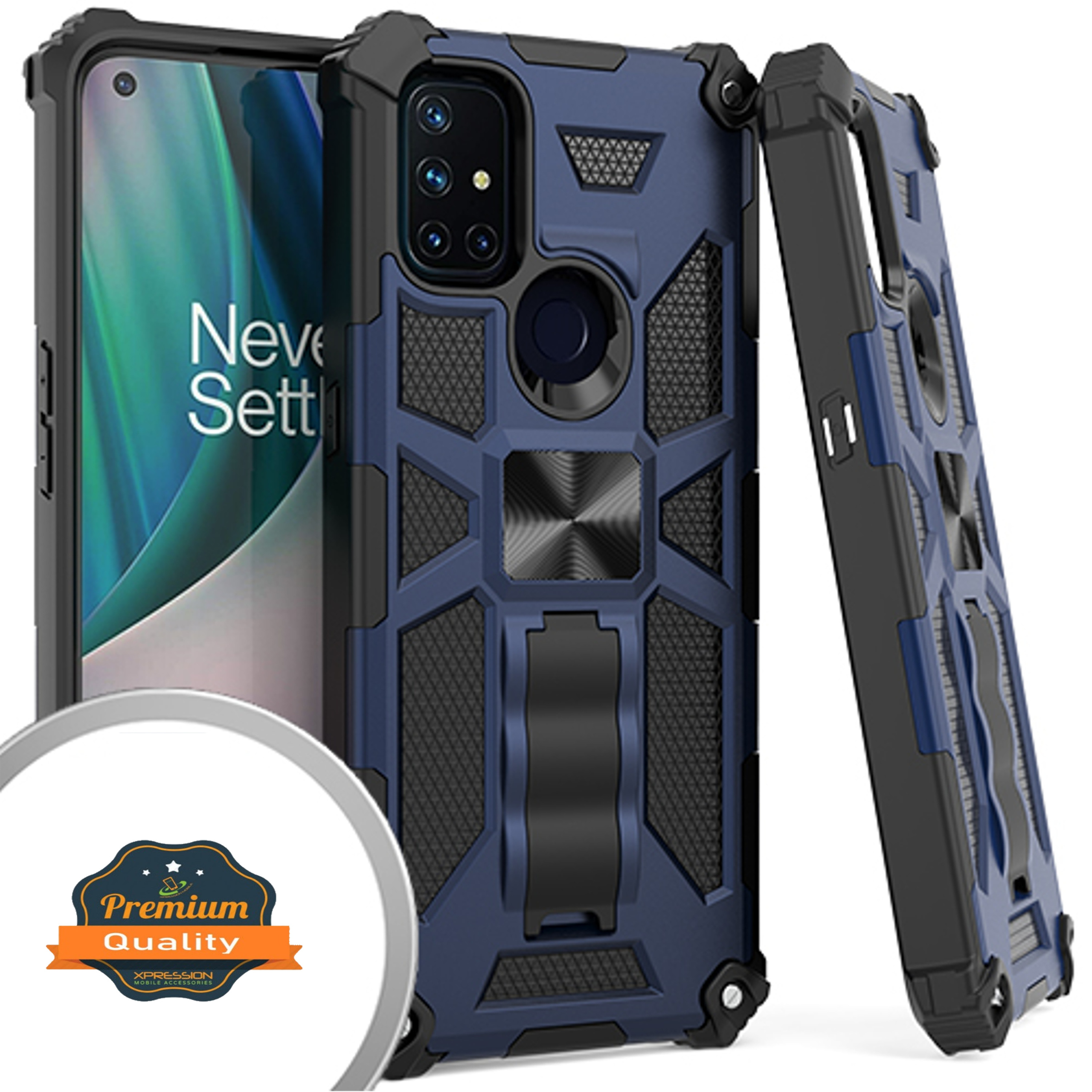 Funda rígida híbrida de doble capa para Boost Mobile Celero 5G con soporte invisible - Imagen 18 de 33