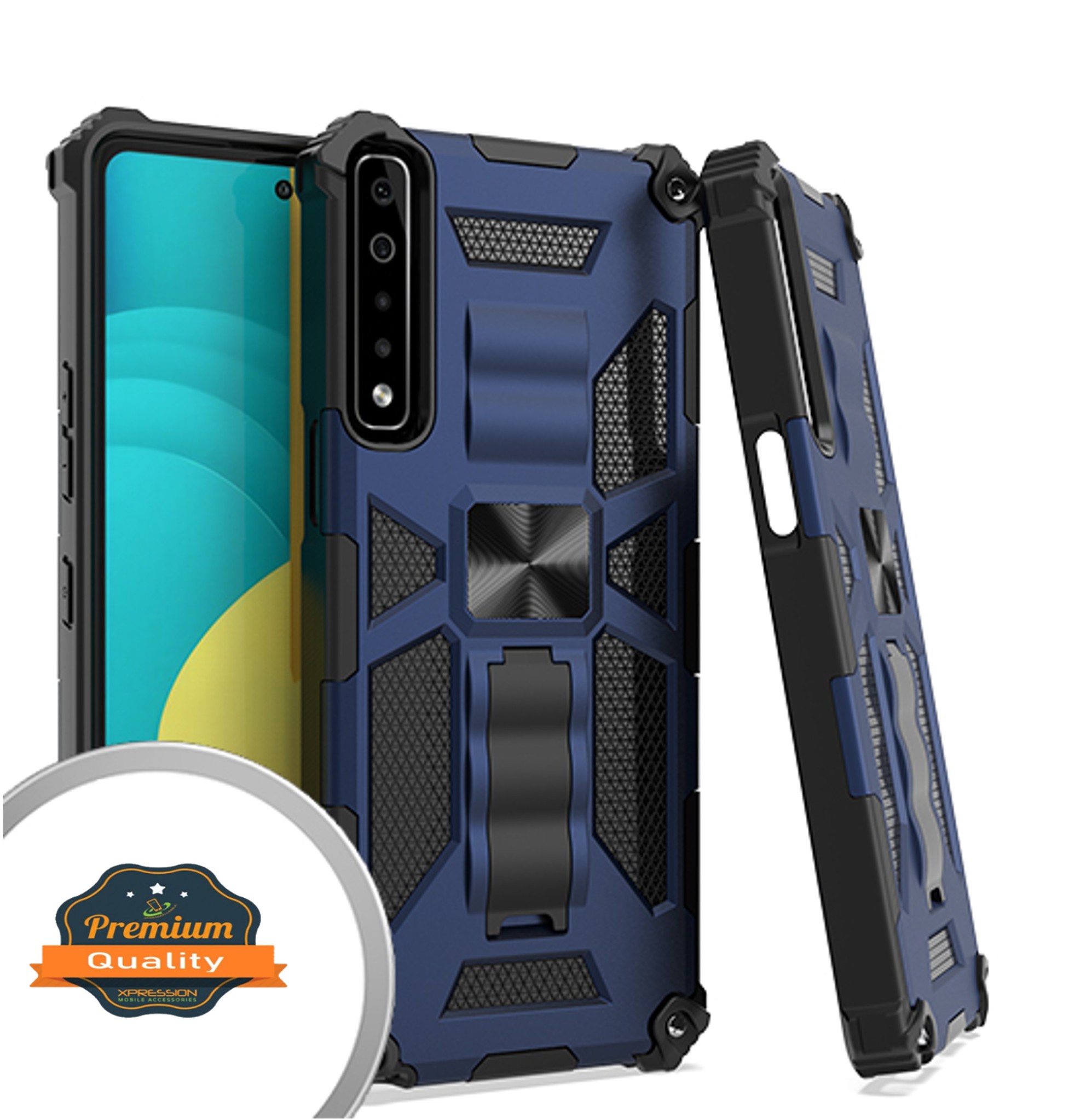 Funda rígida híbrida de doble capa para Boost Mobile Celero 5G con soporte invisible - Imagen 19 de 33
