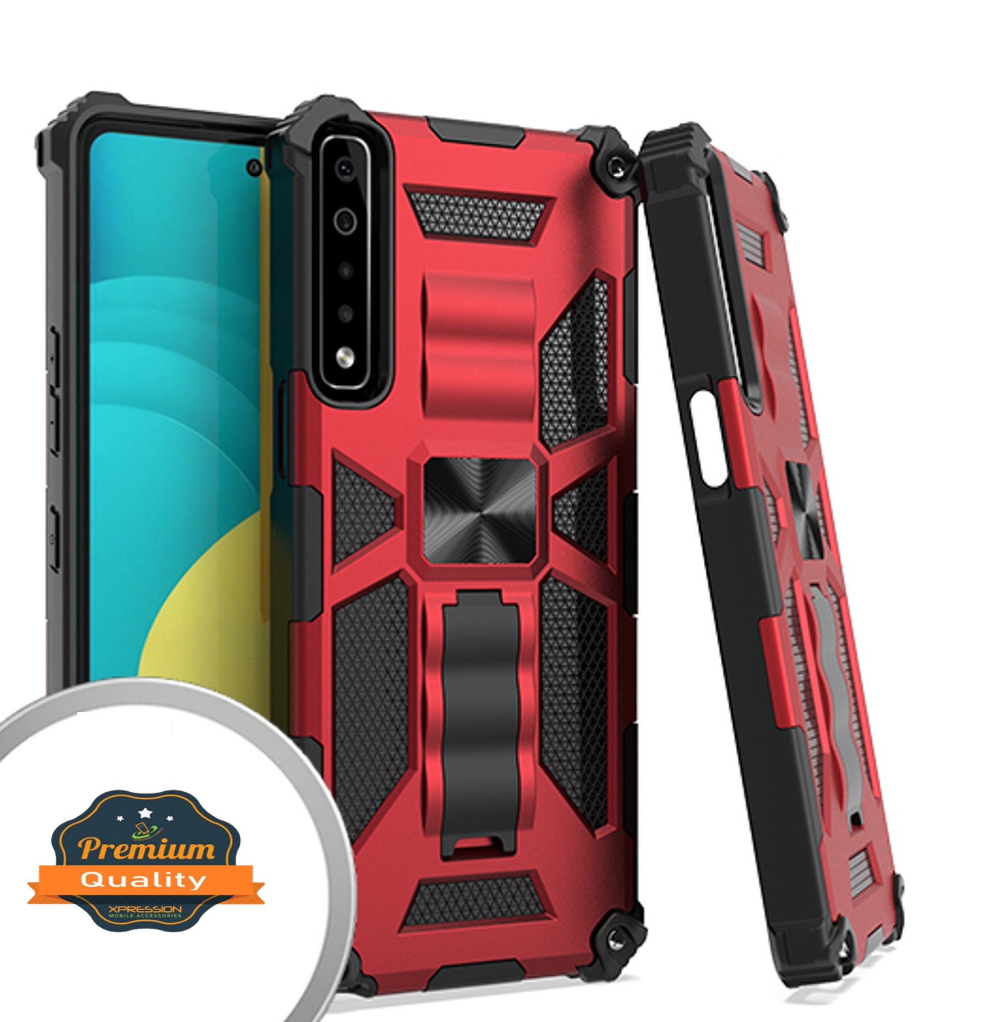 Funda rígida híbrida de doble capa para Boost Mobile Celero 5G con soporte invisible - Imagen 27 de 33