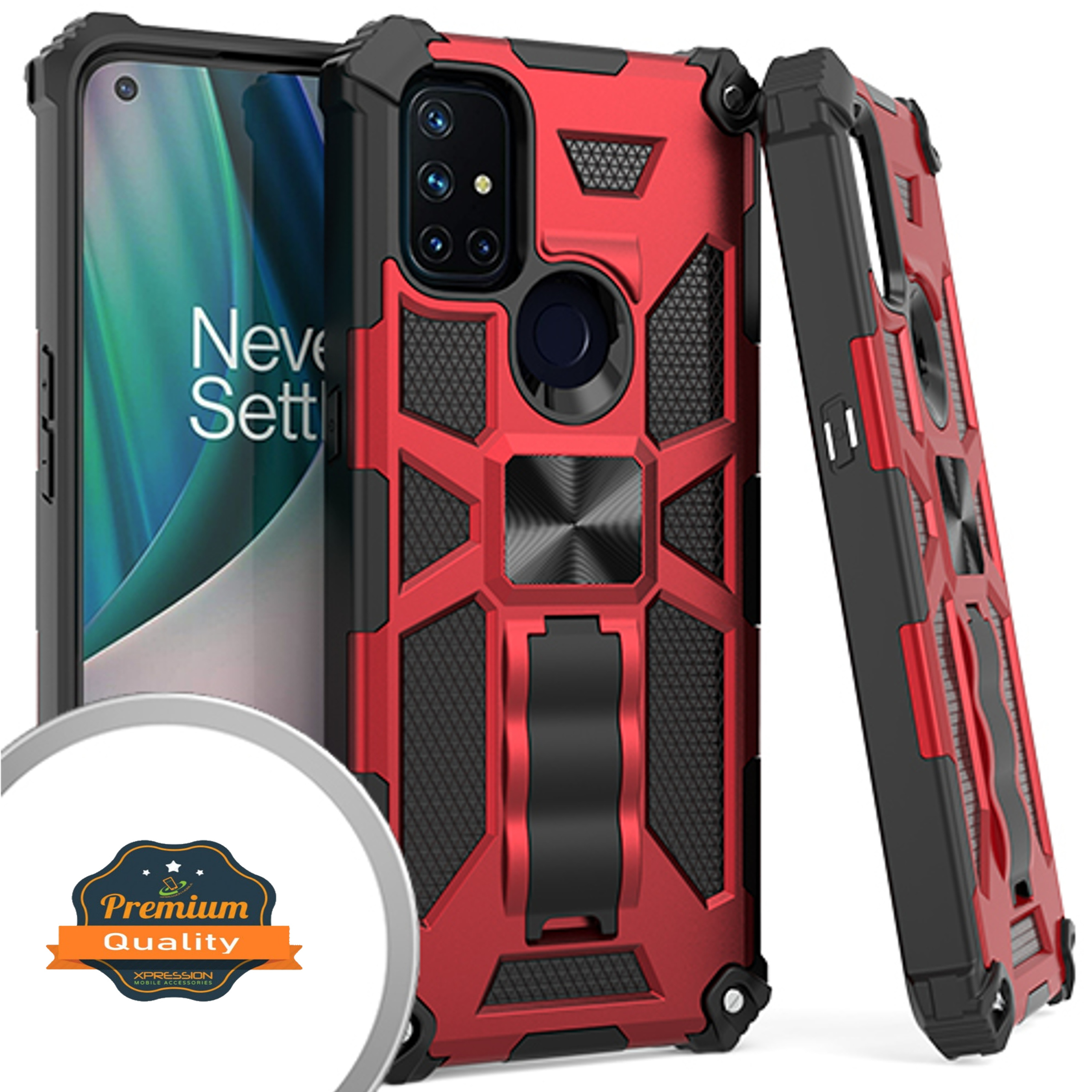 Funda rígida híbrida de doble capa para Boost Mobile Celero 5G con soporte invisible - Imagen 26 de 33
