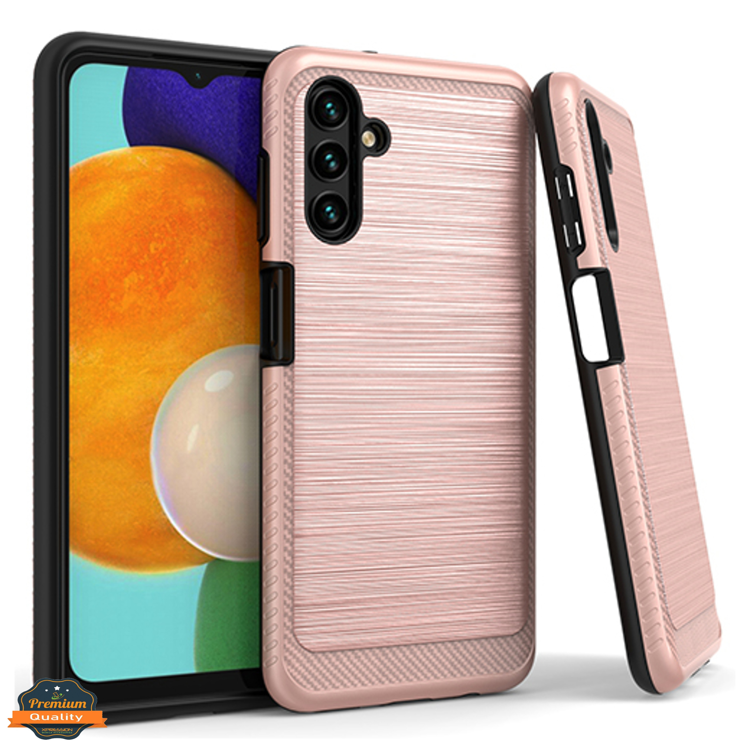 Funda híbrida de fibra de carbono resistente textura cepillada para Samsung Galaxy A13 5G - Imagen 23 de 36