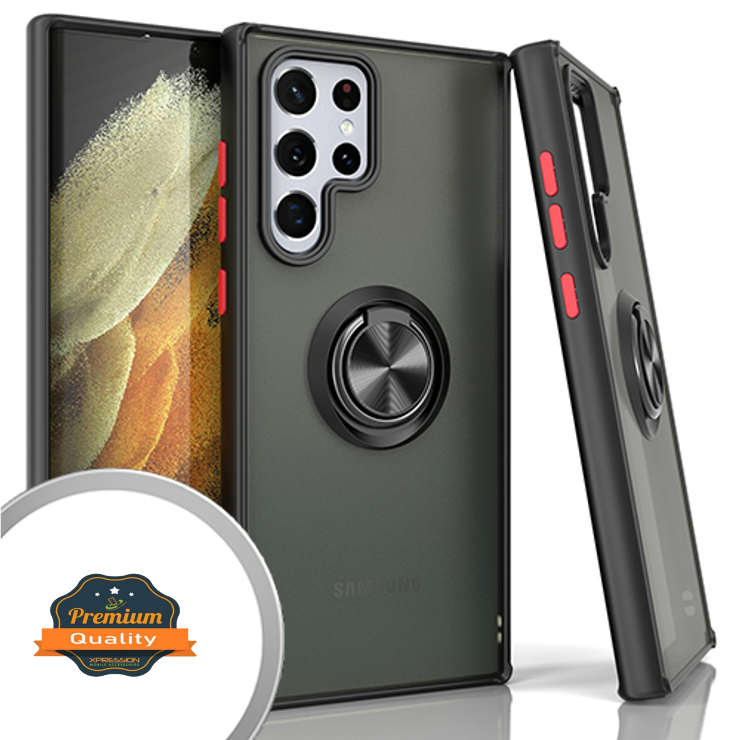 For Samsung Galaxy S22 /Plus Ultra Ring Stand Hybrid Matte TPU Hard Case Cover - Picture 18 of 46