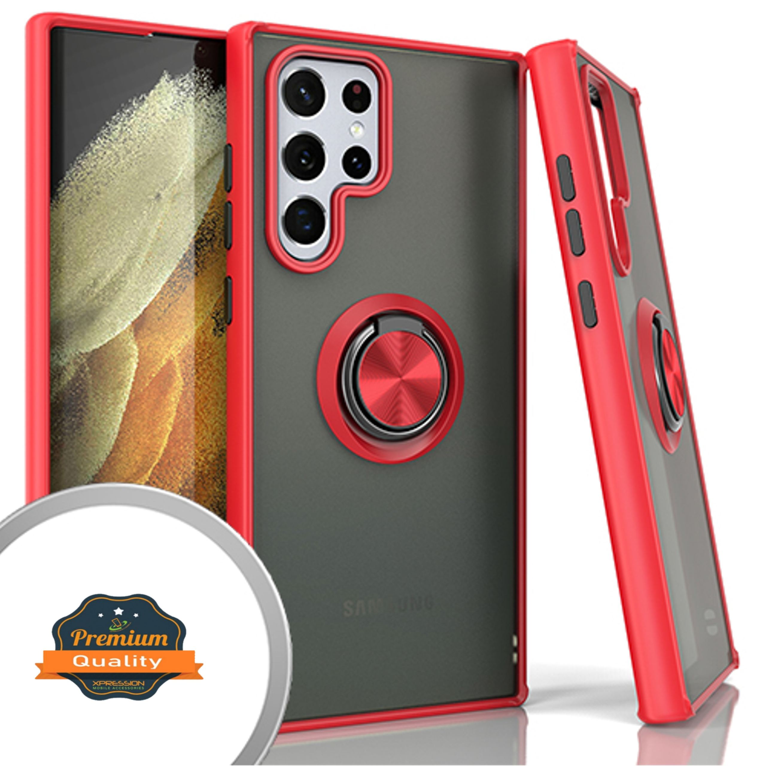 For Samsung Galaxy S22 /Plus Ultra Ring Stand Hybrid Matte TPU Hard Case Cover - Picture 36 of 46